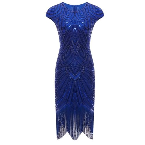 Moncak 1920s Sequined Embellished Tassels Hem Flapper Dress Set 20s Great Gatsby Dress 1920s Fringed Dress