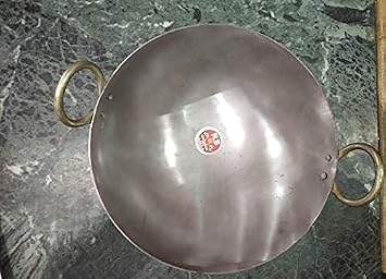 Indian Traditional Cast Iron Karahi Cooking Kadai Cooking Wok Capacity 2 Litre Kadhai with Handles