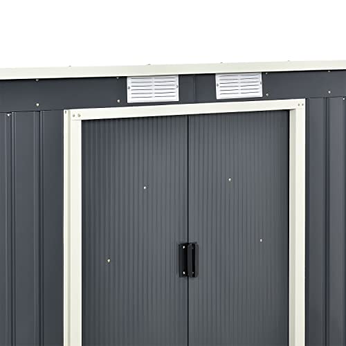 Geräteschuppen aus Metall Juskys mit Pultdach und 4m³ Volumen
