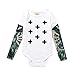 Produktbild Baby Body Jungen Kleinkind Baumwolle Tattoo Gedruckt Langarm Sonnenfest Strampler Weiß Kreuz 6-12 Monate/80