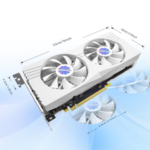 Image of RX 580 8GB Graphics Card 2048SP DDR5 256 Bit Graphics Card for Gaming PC Computer Graphics Boards PCIE 3.0 Twin Freeze Fans Computer Video Card with HDMI /DP /Ports (White)