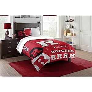 Northwest The Company NCAA Rutgers Scarlet Knights Comforter and Sham Set, Twin, Hexagon