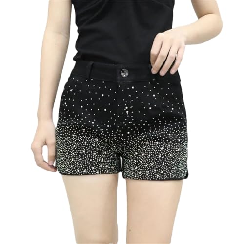 Short en jean femme confortable pour affiner la silhouette taille L noir