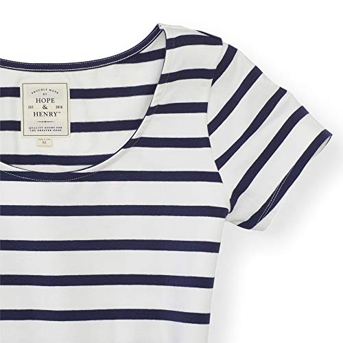 Hope & Henry Womens' Navy And White Striped Knit Dress #TOP1