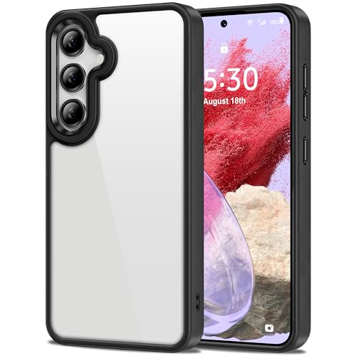Image of HOOMIL Case for Samsung Galaxy S24 (ONLY, Not Fit Plus, FE, Ultra), Non-Yellowing, Drop Protection, Anti-Scratch Transparent Hard Back Phone Cover - Black Clear