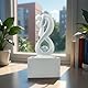 Zen’Light - Moderner Zimmerbrunnen Amor Weiß mit Farbigem LED-Licht - Zeitgenössische Innendekoration, Ideal für Meditation und Entspannung - Geschlossener Kreislauf mit Rotierender Kugel - 31x14x14cm
