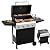 Bonnlo 4 Burners Portable Gas Grill with Enameled Cast Iron Grates, Powerful 40,000 BTU Propane Grill with Side Shelf & Bottom Cabinet, Outdoor Grill with Wheels for Patio Backyard Garden BBQ Use