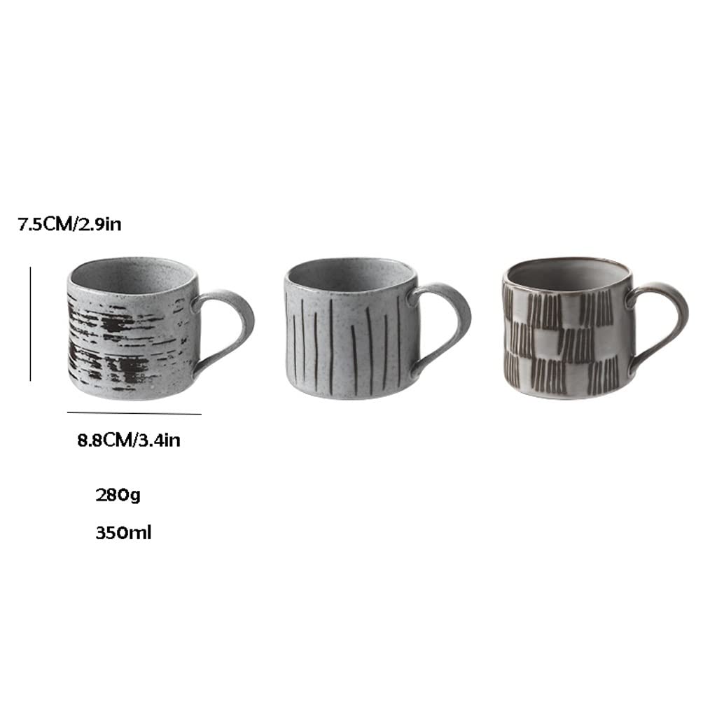 Becher Kreative Kaffeetasse Büro Keramik Paar Becher Retro Home Trinkbecher Geeignet für Kollegen, Freunde und Älteste Kaffeetasse (Farbe: Grau)