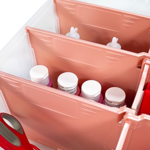 ArtBin 6990RK-AMZ Super Satchel Double Deep Compartment Box - Art Storage with 8 Removable Compartments, Smart Closure for Craft Supplies (Rose Gold - Pack of 3) by ArtBin - Image 8