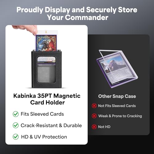 Image of Kabinka Commander Deck Box for MTG with Handle, Multi Deck Case with Large Dice Tray Fits 400+ Double-Sleeved Cards, 5 IN 1 TCG Card Storage Box with Commander Display, 35PT Card Holders (Black)