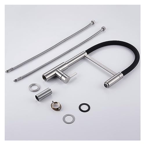 Mitigeur de cuisine rotatif 360 robinet évier monotrou avec douchette pull down - 3