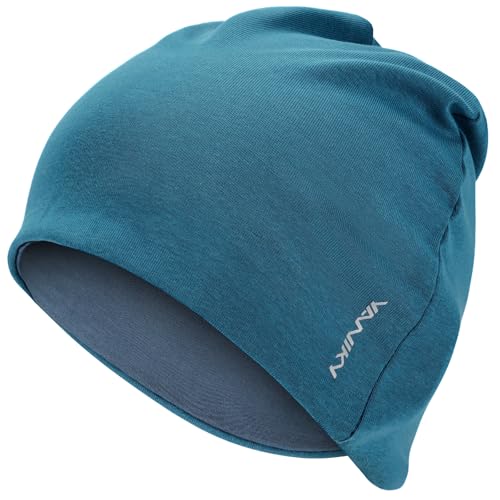YANIKY Mütze Damen Modal Schlafmütze Bequeme Dünne Mütze Herren - Baumwolle Weiche Hautfreundliche Beanie Unisex Slouch Beanie Chemo Mützen für Alle Jahreszeiten (Blau)