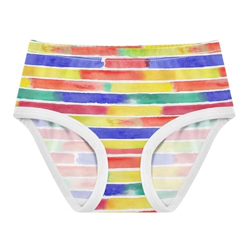 Vibrant Colorful Stripes Panties for Girl Toddler Girls Underwear Cotton Animal Briefs Kids Undies 2t