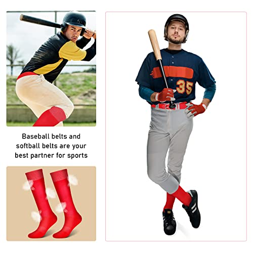 Image of Zhanmai Baseball Belt and Socks Combo, Adjustable Elastic Belt and Softball Socks, Multiple Sizes for Youth Boys Girls, Adult