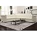 Festnight 6-Seater Sofa Faux Leather Upholstered L-Shaped Chesterfield Corner Sofa Couch with Cushions White for Living Room, Home, Office Furniture 102.4 x 80.7 x 28.7 Inches (L x W x H)