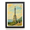 A4 PRINT - Burntisland. Monument to King Alexander III - Vintage Art Style #1