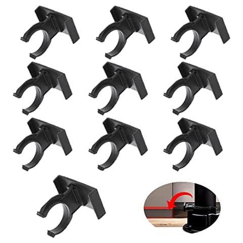 UtySty 10 Pack Toe Kick Clips for Cabinet Leveler Leg 1 inch Adjustable Furniture Legs Kitchen Plinth Skirting Board Snap Plastic Feet Fastener Bracket PVC Wooden Panel Trims Kicker Connector Cover