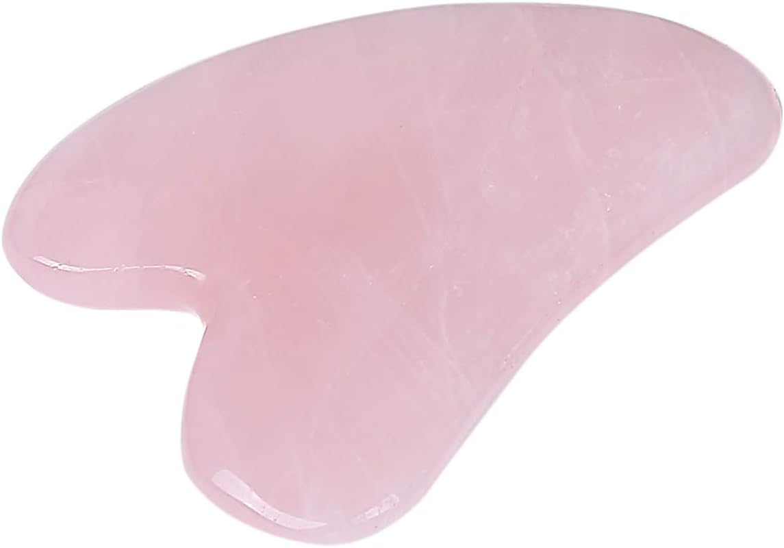 Rose Quartz 1: Scraping Facial Massage Tools, Natural Rose Quartz Aventurine Guasha Stone Board For Spa Acupuncture Therapy Trigger Point Treatment(Rose Quartz 1)