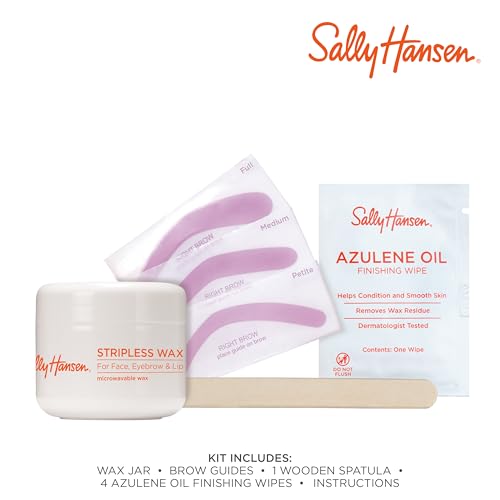 Image of Sally Hansen Stripless Wax Kit for Face, Eyebrow & Lip | Mircrowavable Wax, At-Home Hair Removal Kit, Quick & Easy
