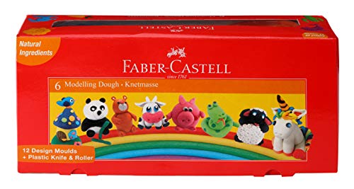 Image of Faber-Castell Modelling Dough - Pack of 6 (Assorted) & Faber-Castell Kindergarten Grasp Crayons - Pack of 6 (Assorted)
