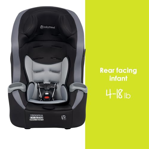 baby trend trooper slim 3-in-1 convertible car seat dash black