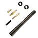 4.7" Real Carbon Fiber Aluminum Short Antenna Polished Black Universal Screws Base