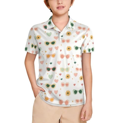 Boys' Classic Polo Shirts Short Sleeve Moisture-Wicking Golf & Tennis Shirts for Youth Teens Fun Duck