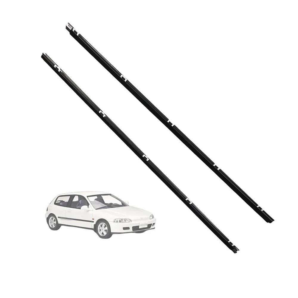 2 Piezas para Civic 1991-1995 Burlete de Ventana Cinta de Sellado Impermeable para Ventanas de Puertas Tiras de embellecedor de Vidrio 72410-SR3-003