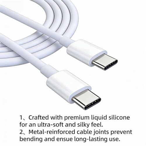 2Pack Long USB C to USB-C Charger Cable 10ft, 10 Feet USBC to C Fast Charging Cord 60W for Apple iPhone 17/16/15 Pro Max/Pro/Plus,10 Foot USB Type C Charger for i-Pad Pro12.9/11/10/6/5/4/3/Air/mini