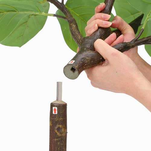 GarveeHome Artificial Fiddle Leaf Fig Tree 5.8ft Tall with 65 Decorative Leaves, Fake Fig Silk Tree in Pot, Artificial Tree in Plastic Pot for Home Office, Living Room, Corner Decor Indoor