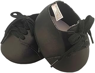 Black Lace-up Dress Shoes for 14-18 Inch Stuffed Toys Durable Soft Shoes for Plush Animals Dolls Accessories Ideal Gift for Collectors Kids