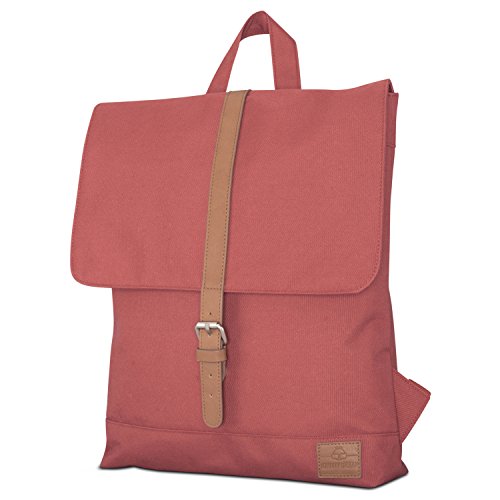 Johnny Urban Rucksack Damen - Mia - Schlanke Tasche mit Laptopfach - Aus Recyceltem PET - 7L - Wasserabweisend - Rot Braun