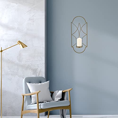 Suporte de Vela de Decoração de Parede de Ferro, 2 PeçAs de Decoração de Parede de Suspensão de Vela