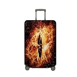 Surwin Patrón interestelar Cubierta de Equipaje Protectora Elástico Anti-Polvo Lavable Funda de Maleta Luggage Cover con Cremallera Viaje Cubierta de la Caja (Naranja,S (18-20 Pulgadas))