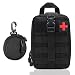 YuanDiann Tactica Bolsa Primeros Auxilios con Monedero Molle Médico Bolsa EMT Kit de Supervivencia Bolsa Bandolera Bolsa con Parche Militar 800D Oxford Impermeable Ciclismo Cámping (Negro + Negro)