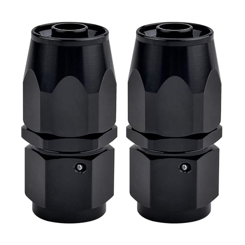 Image of EVIL ENERGY 4AN Hose End Fitting Straight Swivel for CPE Braided Hose Black 2PCS