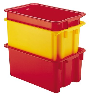 LA-KA-PE pojemnik na układanie na stosy z polipropylenu z zamkniętym dnem i ścianami ok. 60 l x szer. x wys. zewnętrzna 650 x 450 x 280 mm, szara, VE 5