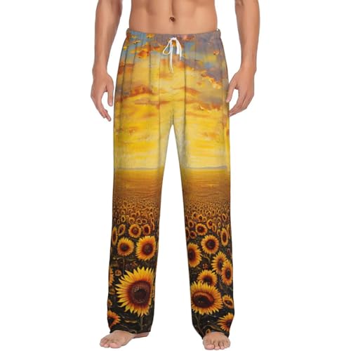 Pantalon de pyjama homme motif tournesol idéal pour vos soirées
