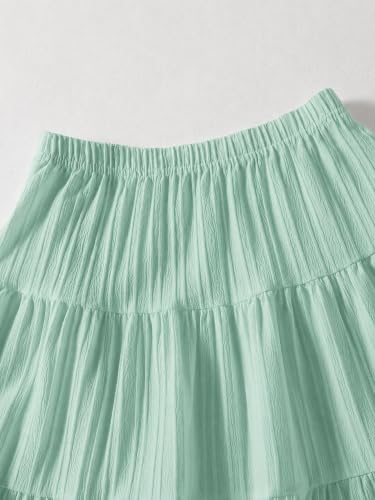 Image of Girls Tiered Maxi Skirt Boho Flowy Peasant Long Skirt for Kid 7-14