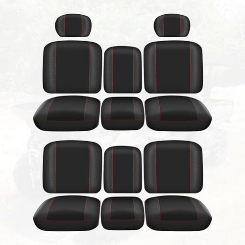 CEMOFE UTV Seat Cover for Can Am Defender MAX 2018-2025/MAX DPS 2017-2025 Split Bench Seat Covers Heavy Duty 1680D Waterproof UTV Seat Cover Set (14 PCS)