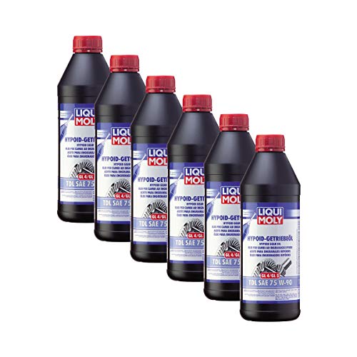 6 x Aceite para engranajes Hipoid 1407 de Liqui Moly, TDL SAE 75W-90, 1 litro