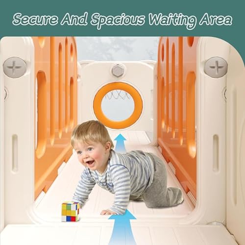 Image of 9 in 1 Casual Sliders for Kids 2 to 5 Years Big Indoor Baby Slider Foldable with Basket Ball Slide for Baby Boy Toddler Slide Outdoor with Ball Kids Play Area Indoor Setup, Multicolor