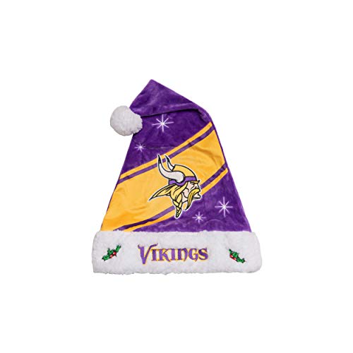 FOCO H10NF19HENFL Minnesota Vikings High End Holiday Santa Hat CapHigh End Holiday Santa Hat Cap, Team Color, One Size