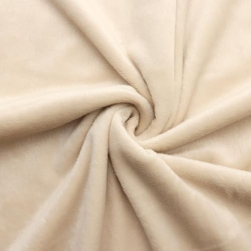 David accessories Fabric Soft Plush Thin Sheer Fabric by The Yard 62" Wide Blanket, Change Station Cover, Pillow, Scarf (Deep Beige, 1 Yard)