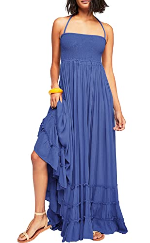 Image of R.Vivimos Womens Summer Boho Sexy Backless Long Dresses