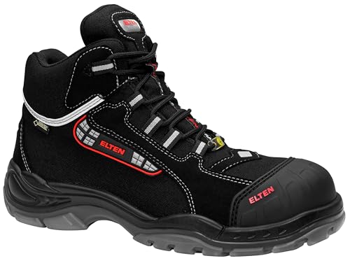 Preisvergleich Produktbild ELTEN Sicherheitsschuhe Sander Pro GTX ESD S3S, Damen und Herren, Textil, Kunststoffkappe (leichter als Stahlkappe), leicht, sportlich 43, Schwarz-Rot