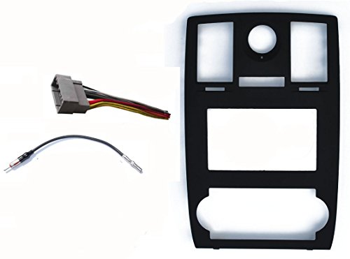 Radio Stereo Car Install Double Din Navigation Black Bezel,Harness and Antenna Adapter Fitted