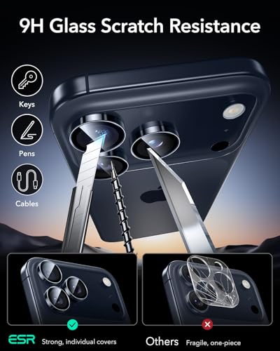 Image of ESR for iPhone 17 Pro Max /17 Pro Camera Lens Protector, 1 Pack, Blue