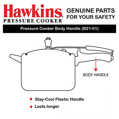 Hawkins Body Handle Pair With Stud And Screw For 1.5 Litre To 12 Litre Hawkins Pressure Cookers Stainless Steel Pressure Cookers (BP BH95), Black, Standard, Lever