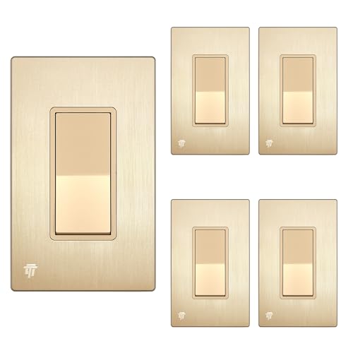 Interrupteur doré ENERLITES design élégant et finition laiton brossé haut de gamme pour salon moderne